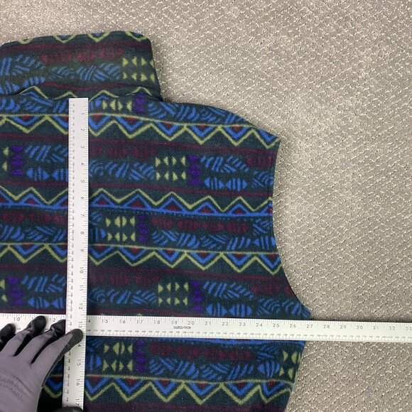 Vintage 90s Columbia Reversible Vest Men's XL Fleece Southwestern Aztec Purple - Picture 9 of 12